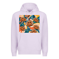 Lilac football smiley face Premium Hoodie - BarkalooDesign