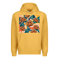 Mustard football smiley face Premium Hoodie - BarkalooDesign