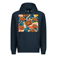 Navy football smiley face Premium Hoodie - BarkalooDesign