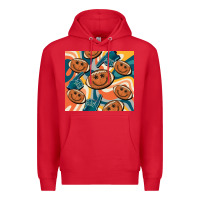 Red football smiley face Premium Hoodie - BarkalooDesign