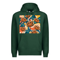 Sports Green football smiley face Premium Hoodie - BarkalooDesign