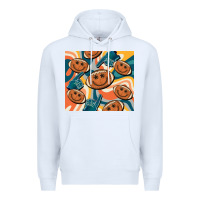White football smiley face Premium Hoodie - BarkalooDesign