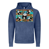 Vintage Denim Camouflage Baby Panda Vintage Hoodie - Artiststas