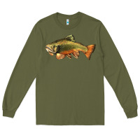 Army Green leaping brook trout Long Sleeve Tee - LillyAllenDesigns