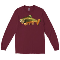 Burgundy leaping brook trout Long Sleeve Tee - LillyAllenDesigns