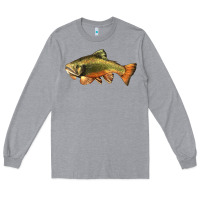 Heather Grey leaping brook trout Long Sleeve Tee - LillyAllenDesigns