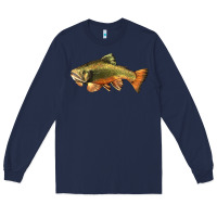 Navy leaping brook trout Long Sleeve Tee - LillyAllenDesigns