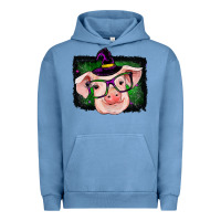 Pigment Pebble Blue pig halloween Urban Hoodie - RanaPortraitStore