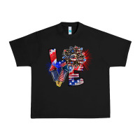Black patriotic Love Urban Heavy Tee - CowhideDigitalArt