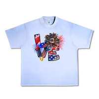 Grape Ice patriotic Love Urban Heavy Tee - CowhideDigitalArt