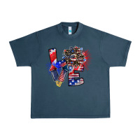 Midnight Navy patriotic Love Urban Heavy Tee - CowhideDigitalArt