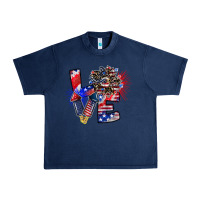 Navy patriotic Love Urban Heavy Tee - CowhideDigitalArt