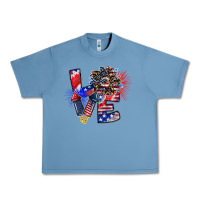 Pebble Blue patriotic Love Urban Heavy Tee - CowhideDigitalArt