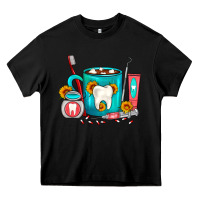 Black Dentist Coffee Heavy Core Tee - FaDigitalArtStudio