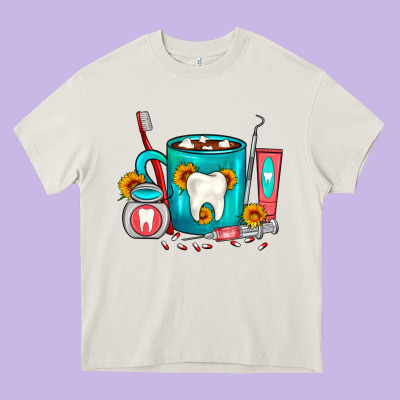 Dentist Coffee Heavy Core Tee Designed By Fadigitalartstudio