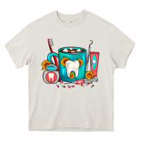 Cream Dentist Coffee Heavy Core Tee - FaDigitalArtStudio