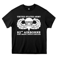 Black army 82nd airborne Heavy Core Tee - linhVisuals
