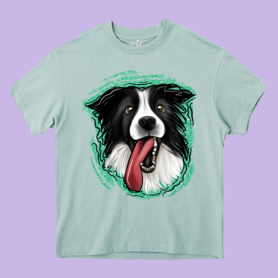 Border Collie Heavy Core Tee Designed By Jasminsmagicworld