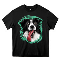 Black border collie Heavy Core Tee - Jasminsmagicworld