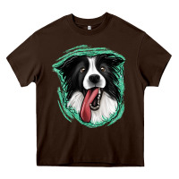 Chocolate Brown border collie Heavy Core Tee - Jasminsmagicworld