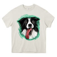 Cream border collie Heavy Core Tee - Jasminsmagicworld