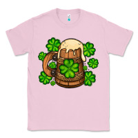 Bubblegum Pink St. Patrick's Beer and shamrock Classic Tee - OliviaCreatesArt