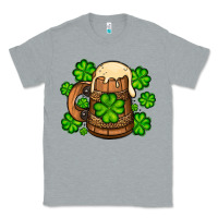 Heather Grey St. Patrick's Beer and shamrock Classic Tee - OliviaCreatesArt