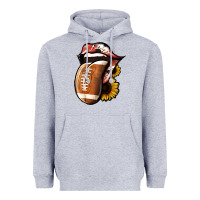 Heather Grey Football Tongue Heavyweight Hoodie - Jasminsmagicworld