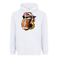 White Football Tongue Heavyweight Hoodie - Jasminsmagicworld