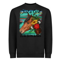 Black just a girl who loves horseshoe Heavyweight Sweatshirt - RanaPortraitStore