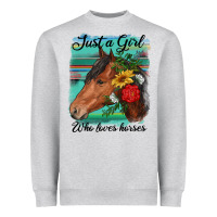 Just A Girl Who Loves Horseshoe Heavyweight Sweatshirt | Teevron