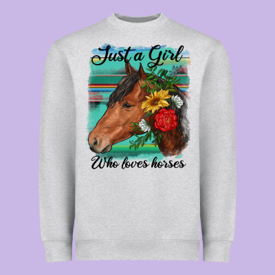 Just A Girl Who Loves Horseshoe Heavyweight Sweatshirt Designed By Ranaportraitstore