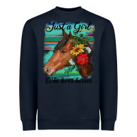 Navy just a girl who loves horseshoe Heavyweight Sweatshirt - RanaPortraitStore