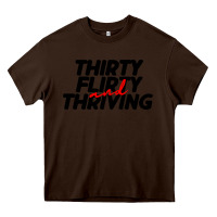 Chocolate Brown thirty flirty & thriving Heavy Core Tee - linhVisuals