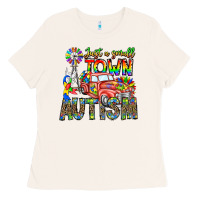 Bone Just a Girl Small Town Autism Ladies Tee - CowhideDigitalArt