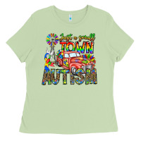 Matcha Just a Girl Small Town Autism Ladies Tee - CowhideDigitalArt