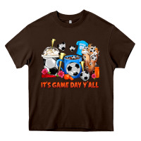 Chocolate Brown It's Game Day Y'all Soccer Coffee Cups Heavy Core Tee - FaDigitalArtStudio