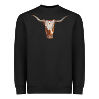 Black longhorn cow head Heavyweight Sweatshirt - RanaPortraitStore