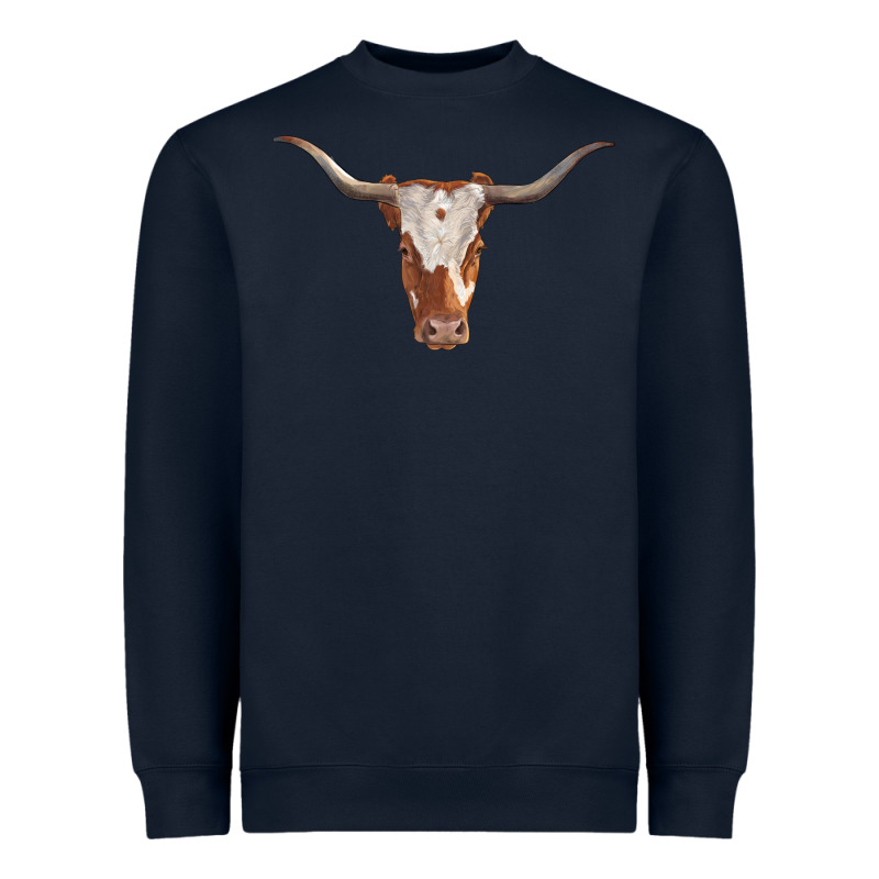 Longhorn Cow Head Heavyweight Sweatshirt by RanaPortraitStore | Teevron