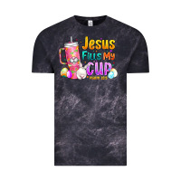 Cloud Black Jesus Fills My Cup Easter Vintage Tee - CowhideDigitalArt