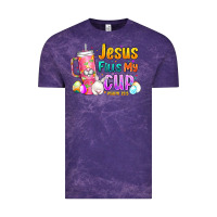 Cloud Purple Jesus Fills My Cup Easter Vintage Tee - CowhideDigitalArt