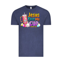 Vintage Denim Jesus Fills My Cup Easter Vintage Tee - CowhideDigitalArt