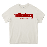 Cream wittenberg university vectorized Heavy Core Tee - linhVisuals