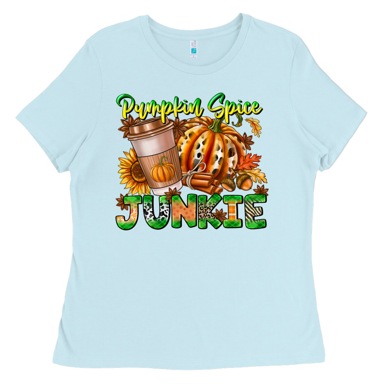 Pumpkin Spice Junkie Ladies Tee by CowhideDigitalArt | Teevron