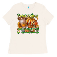 Bone Pumpkin Spice Junkie Ladies Tee - CowhideDigitalArt