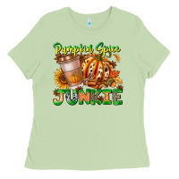 Matcha Pumpkin Spice Junkie Ladies Tee - CowhideDigitalArt