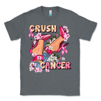 Charcoal Heather Crush Breast Cancer Classic Tee - FaDigitalArtStudio
