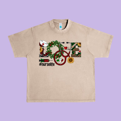 Christmas Love Nurselife Urban Heavy Tee Designed By Ranaportraitstore