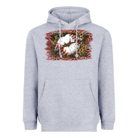 Heather Grey Baseball Lips Heavyweight Hoodie - Jasminsmagicworld