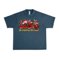 Midnight Navy Jesus The Reason For The Season Urban Heavy Tee - CowhideDigitalArt